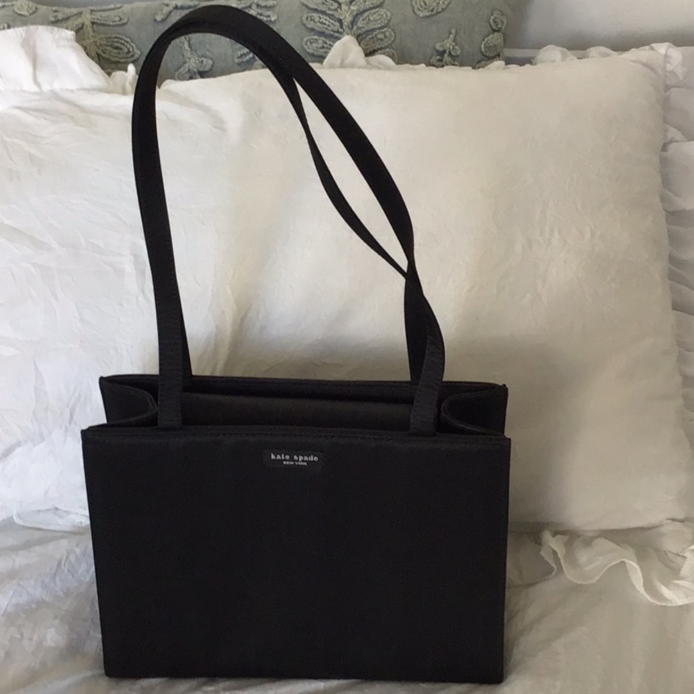 Kate Spade New York Sam Icon nylon tote bag in black. - Picture 2 of 16